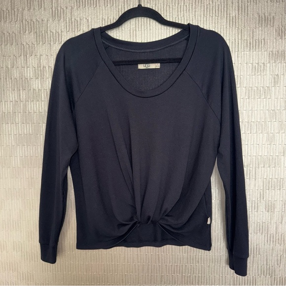 UGG Black Long Sleeve Front Knot Twist Top Small - Picture 3 of 8